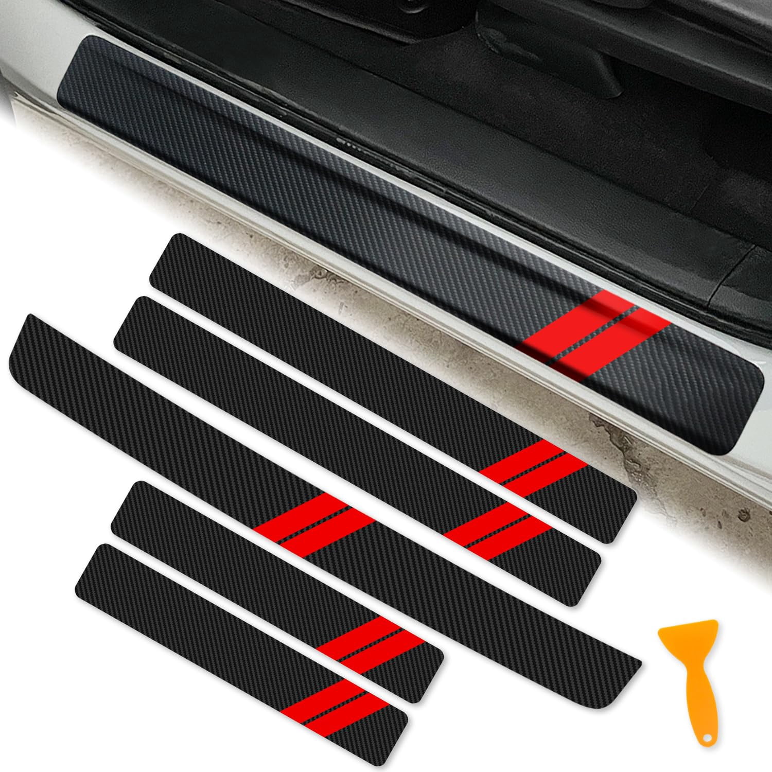2-Piece Red Neoprene Door Handle Covers For 2009-2014 Dodge