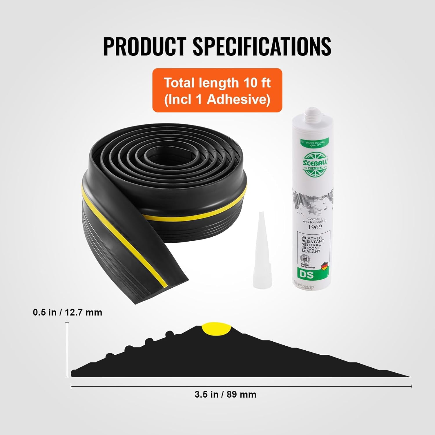 Garage Door Threshold Seal Strip, 16.5 FT Universal Garage Door Floor Seal Strip with Adhesive, Garage Door Bottom Weatherproof Strip, Upgraded Thick PVC DIY Weather Stripping Replacement, Black