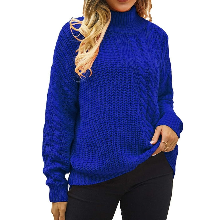 High Collar Colorblock Long Sleeve Sweater