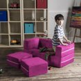 thumbnail image 4 of Jaxx Zipline Causeuse Modulaire pour Enfants et Ottomans, Fuchsia, 4 of 8