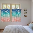 thumbnail image 3 of Blue Teal Pink Ombre Coastal Kitchen Curtains 54 Inch Length, Nautical Beach Starfish Coral Summer Tiers Curtains for Bathroom Bedroom Cafe, Light Filtering Window Treatment Drapes 2 Panels 42"Wx54"L, 3 of 8