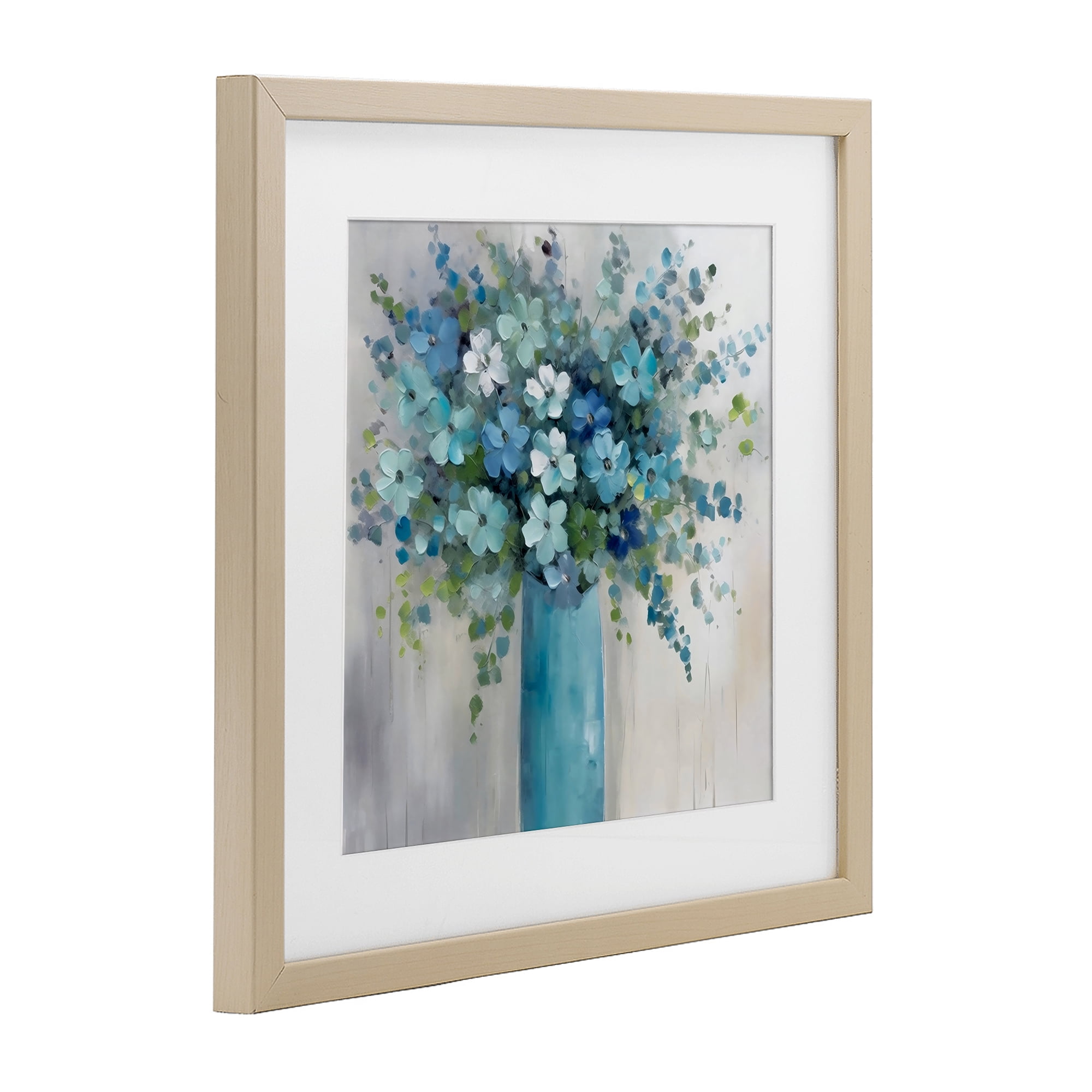 Stupell Industries Indigo Bouquet in Blue Vase Birch Framed Print Under Glass, design by Creative Studio
