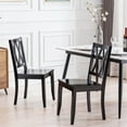 thumbnail image 3 of Duhome Rubberwood Black Dining Chairs Set of 2, Farmhouse Dining Room Chairs Cross Back Kitchen Chairs Cottage Wooden Chair, 3 of 9