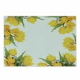 thumbnail image 1 of Yellow Flower Cutting Board, Abstract Frame Yellow Tulip and Blue Forget Me Knot Blooms Bouquets, Decorative Tempered Glass Cutting and Serving Board, Small Size, Fern Green Mustard, by Ambesonne, 1 of 1