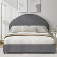 thumbnail image 6 of 4 EVER WINNER Queen Size Bed Frame, Boucle Upholstered Bed Frame with Headboard, Gray Queen Bed Frame, Gray, 6 of 6