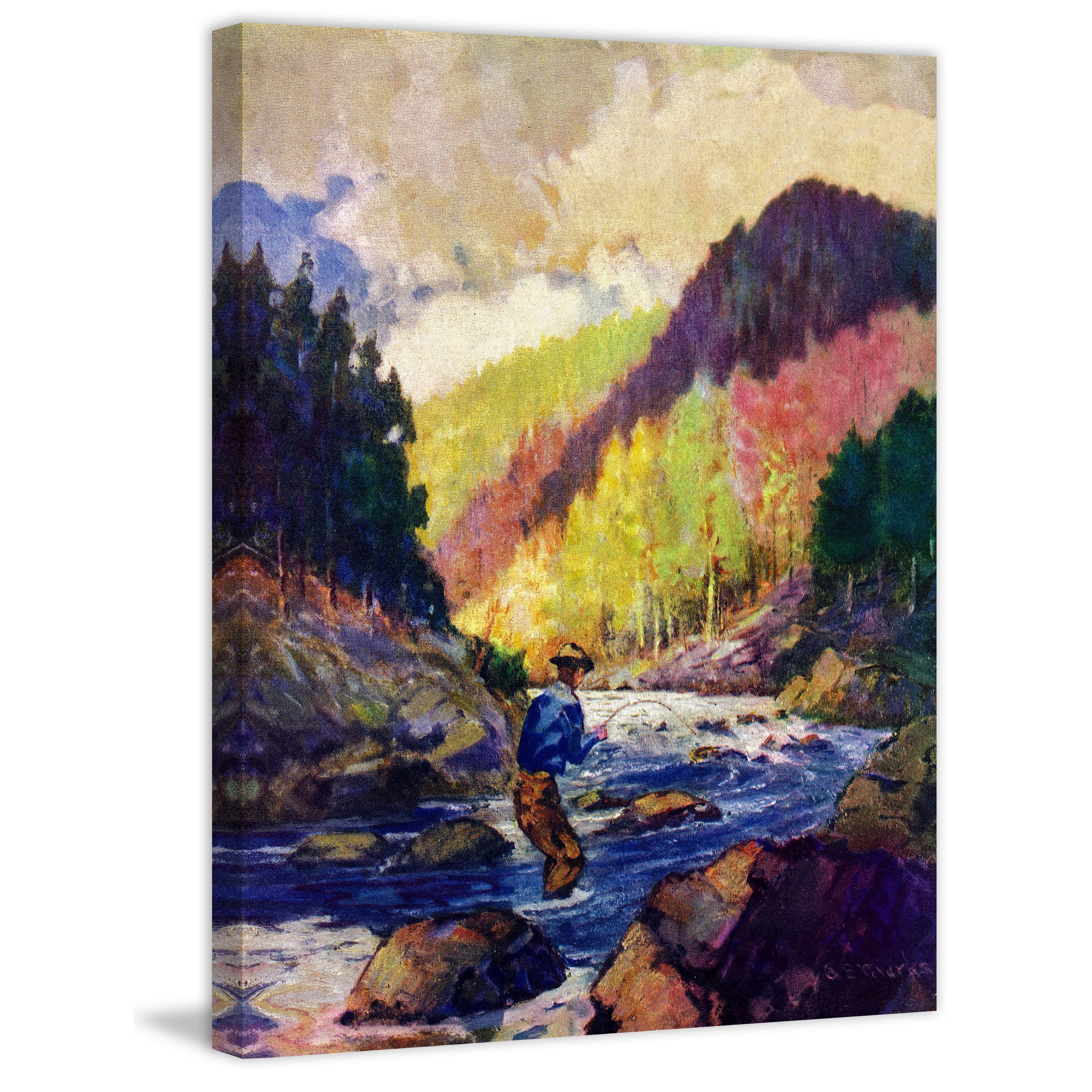 "Mountain Stream" Painting Print on Wrapped Canvas