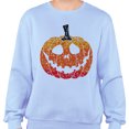 thumbnail image 2 of Pumpkin Face Ombre Sweatshirt Unisex X-Large Light Blue, 2 of 5