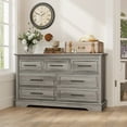 thumbnail image 6 of Holliwill 7 Drawers Dresser for Bedroom, Farmhouse 54" Wide Dresser Wood Chest of Drawers for Living Room, Rustic Grey, 6 of 11