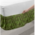 thumbnail image 2 of Jungle Foliage Bed Skirt, Continuous Tropic Pattern with Outline Leaves and Palm Trees Print, Elastic Bedskirt Dust Ruffle Wrap Around for Bedding Decor, 4 Sizes, Taupe and Lime Green, by Ambesonne, 2 of 2