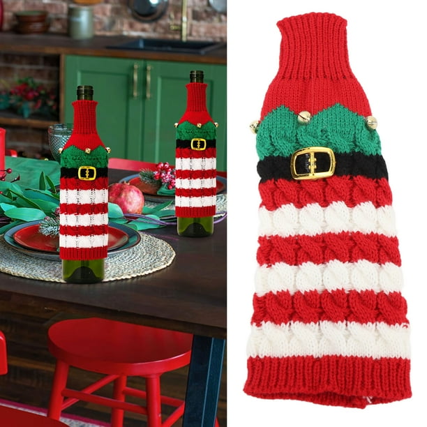 Suéter Festivo de Botellas de Vino, Cubierta de Botella de vino de Navidad Resistente Al Polvo Reutilizable Para Recepcions