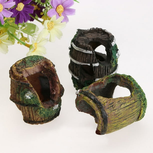 Windfall Fish Broken Barrel Decor Resin Betta Fish Tank Accessories
