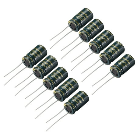 Aluminum Radial Electrolytic Capacitor 2200uF 10V Life 10 x 17 mm 10pcs
