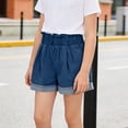 thumbnail image 6 of SEROYE Girls' Denim Shorts, Ruffled Elastic Waist 2-12Y Casual Summer Short Jeans for Toddler and Girls, Dark Blue 2-3 Years, 6 of 6