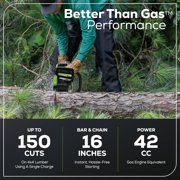 Greenworks 80V 16 Brushless (2.0 kw) Chainsaw (Gen 2), 2.5Ah Battery and 2A Charger