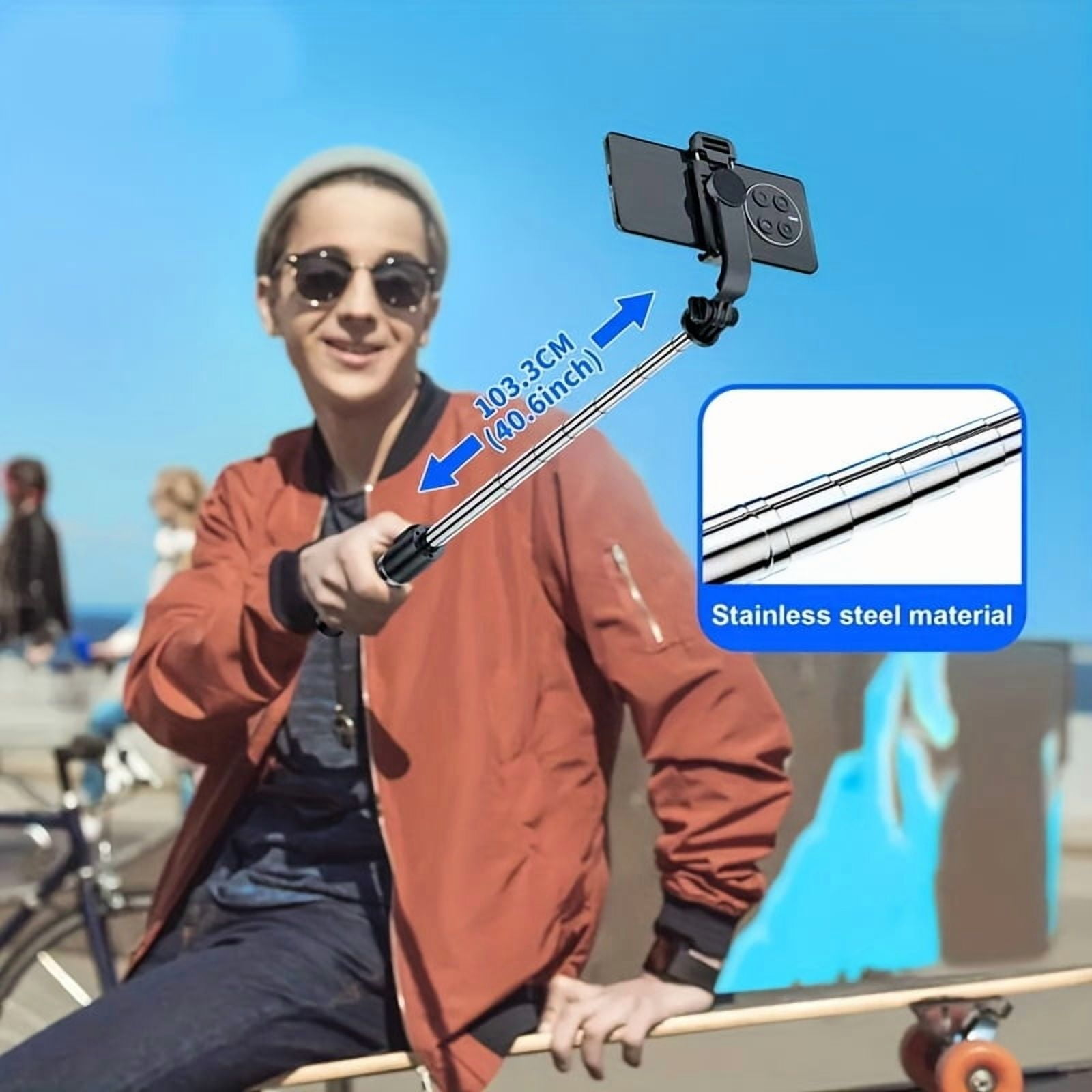 Phone Tripod with Bluetooth Remote, Portable Adjustable Tripod for iPhone & Android, 360 ° Rotating Cell Phone Stand for Video Recording, Photography, Live Streaming, Selfies & Vlogging