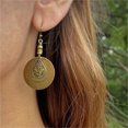 thumbnail image 3 of Pendientes bohemios hechos a mano, pendientes bohemios étnicos antiguos, pendientes geométricos redondos de girasoles en espiral, pendientes Vintage martillados, 3 of 5