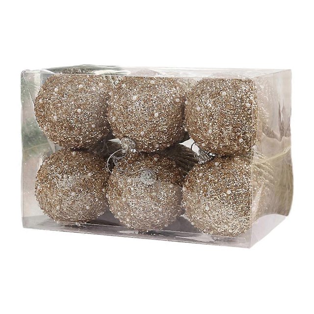 Adorno de bola navideña de espuma, 6 unidades por caja, para decoración navideña, bodas y el hogar.