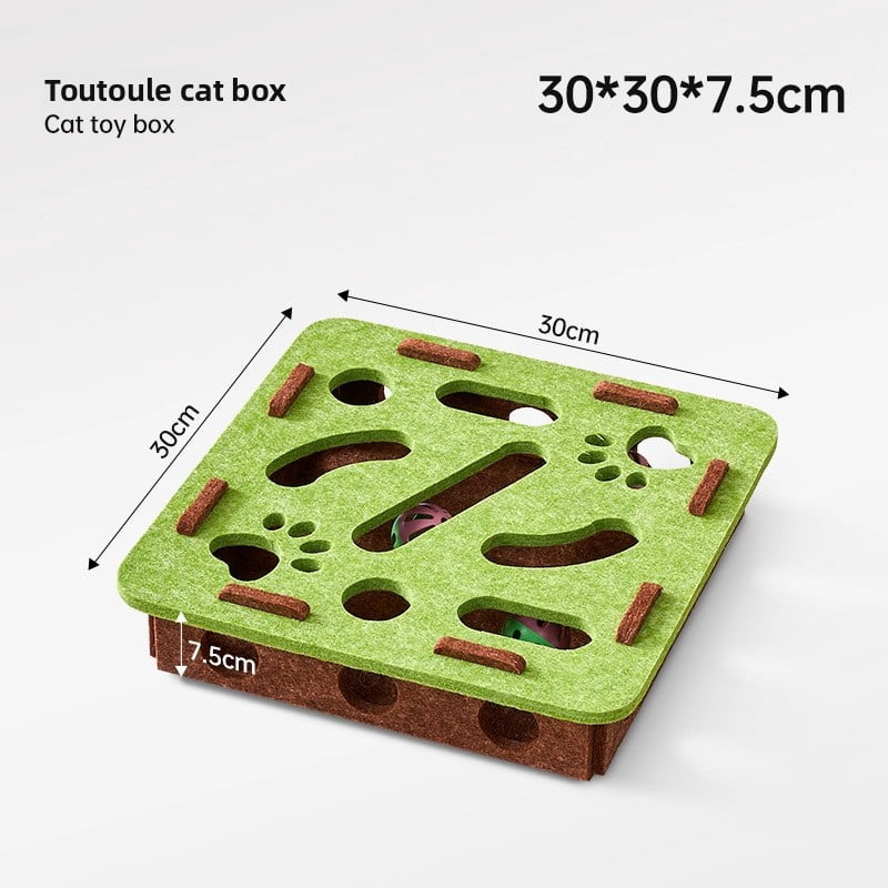 Cat Toy Maze Hole Felt Box Self-Entertainment Boredom Relief Artifact Kitten Pet Cat Puzzle Teaser Bell Ball