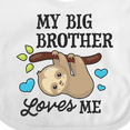 thumbnail image 4 of Inktastic My Big Brother Loves Me with Sloth and Hearts Boys or Girls Baby Bib, 4 of 4