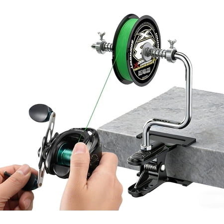 Fishing Line Spooler Portable Reel Spooling Station for Spinning & Baitcasting Reels Adjustable Winder Fits Multiple Spool Sizes Tangle-Free Fishing Essentials