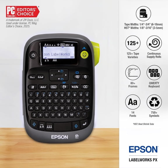 LW-PX300VP Industrial Label Maker Complete Kit - with Accessories, Sticker Labels, Magnetic Tape Compatible, Only Uses 203 & 205 Shrink Tube Tapes, Portable Handheld Printer