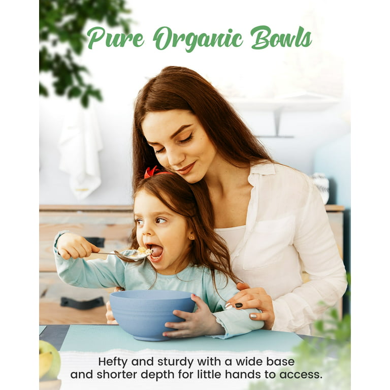 Wheat Straw Bowls Set of 4 - Organic Reusable Bowls | Greendish Black
