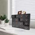 thumbnail image 3 of Desk Drawer Organizer Drawers Vintage Apothecary Cabinet, Wooden Storage Box Apothecary Chests and Cabinets, Herb Storage Box, Wooden Desk Drawer Organizer 16 Drawers-20*3.7*13.8in-Black, 3 of 9