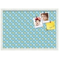 thumbnail image 2 of PinPix 27x19 Custom Cork Bulletin Board Blue - White Dots Poster Board Has a Fabric Style Canvas Finish, Framed in Blue - White Dots, by ArtToFrames (PinPix-345), 2 of 6