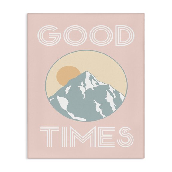 Stupell Industries Mid-Century Good Times Mountain Pink Canvas Art, 16 x 20, by Lil' Rue
