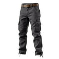 thumbnail image 3 of Blmnix Baggy Men Pants Travel Pants Hiking Pants Cargo Low Waisted Leggings Long Gray Straight-Leg Mens Pants Casual,30, 3 of 4