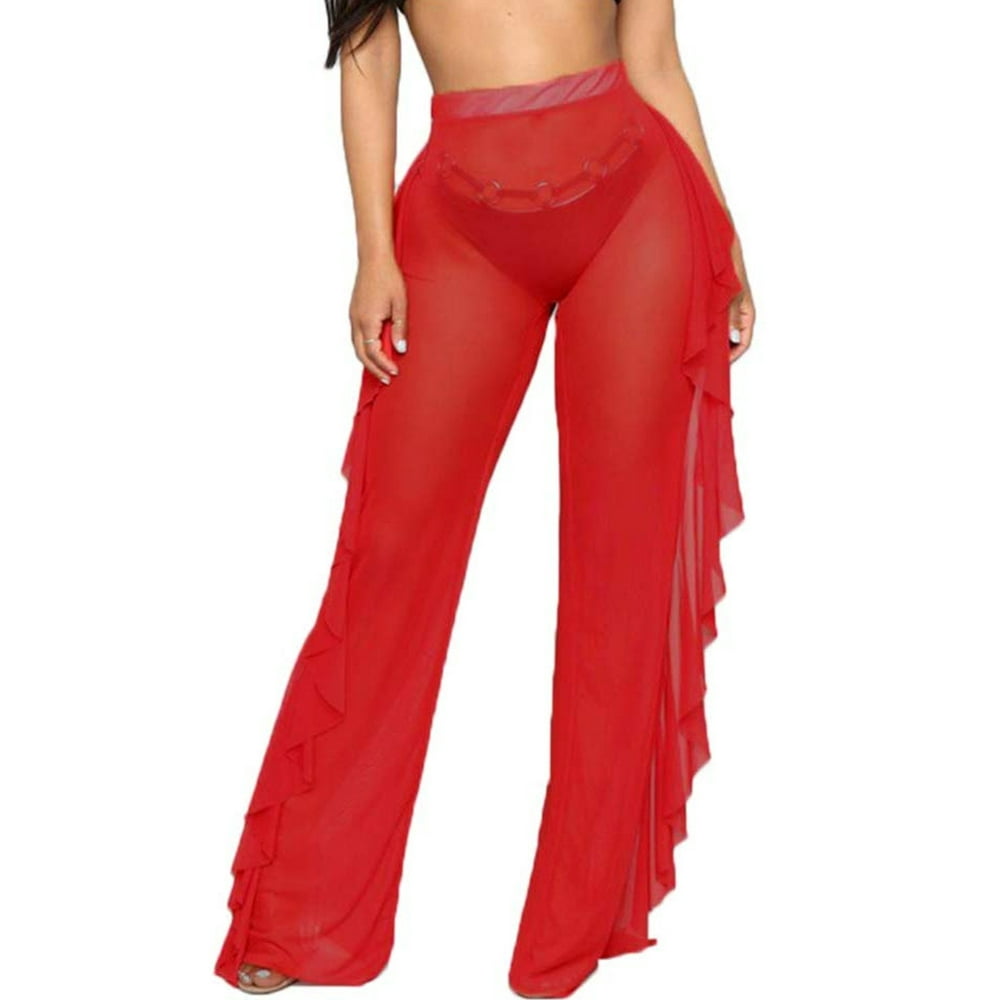orange mesh pants