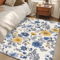 thumbnail image 5 of Yellow Blue Flower Washable Area Rugs 4'x6', Abstract Floral Low Pile Throw Living Room Rug Non-Slip Sturdy Edge Binding Carpet for Indoor Entryway Bedside Kitchen, 5 of 9