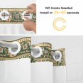 thumbnail image 5 of Green Boho No Hook Shower Curtain Waterproof, Bathroom Curtains with Snap in Liners and See Through Top Window, Chic Traditional Antique Geometric Rustic Hotel Style Bathtub Curtains Shower 60"Wx72"L, 5 of 8