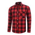 thumbnail image 5 of NominalSnug Mens Button Down Plaid Shirts Long Sleeve Tops Collared Casual Work Blouse Fall Outfits, 5 of 5
