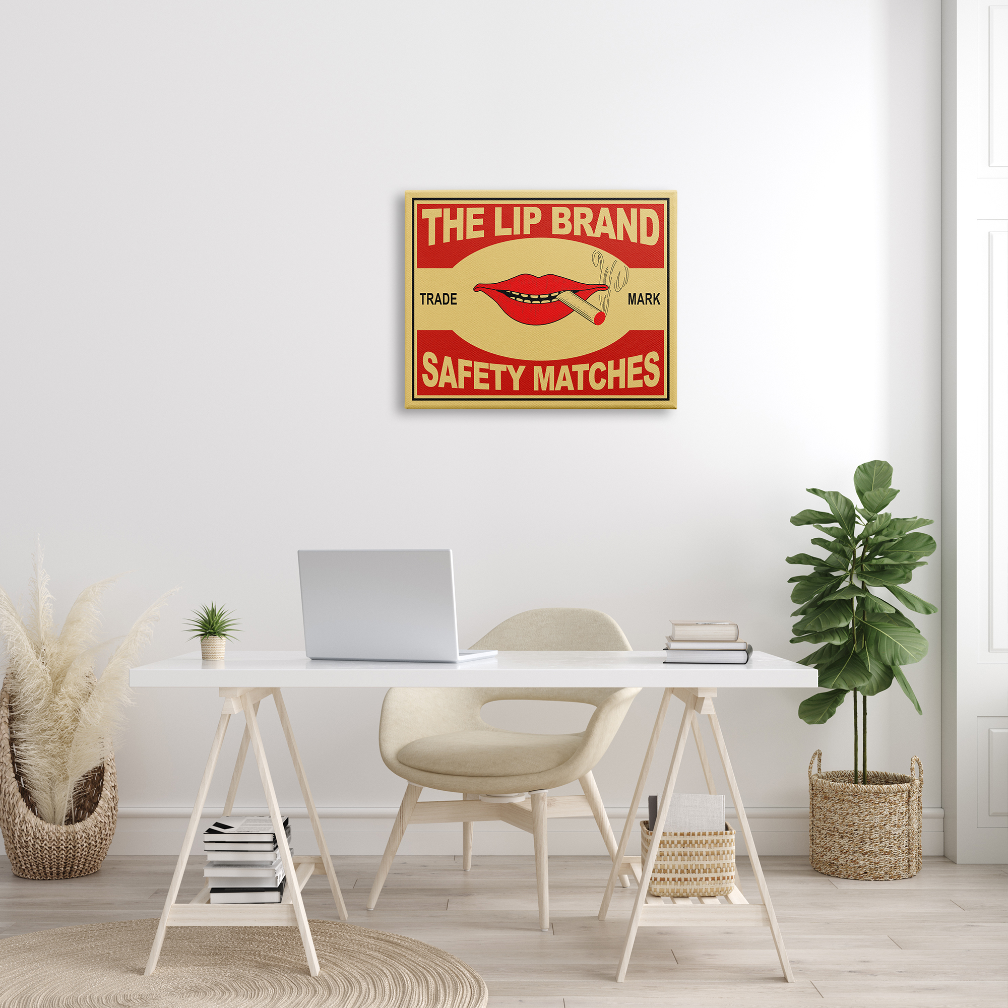 Stupell Industries The Lip Brand Safety Matches Sign Cigarette, 24 x 30, Designed by Mark Rogan