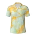 thumbnail image 2 of Daiia Yellow With Teal Marble Pattern Men’s Polo Shirts,Solid Deck Shirt,Classic Fit, Breathable Cotton Polo for Casual and Sport Wear-X-Large, 2 of 7