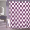 thumbnail image 4 of Aesthetic Checkerboard Grid Pattern Shower Curtain, White Lavender Purple Modern Shower Curtain Sets Decoration 71x71 Inch with Hooks, 4 of 6