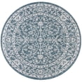 thumbnail image 2 of JONATHAN Y SANTA MONICA 5' Round Area Rug, Palazzo Vine and Border Textured Weave - Teal/Gray, SMB103B-5R, 2 of 3