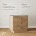 thumbnail image 3 of Nathan James Iris 3 Drawer Dresser, Mid-Century Modern Solid Wood Dresser for Bedroom, Raw Oak, 3 of 5