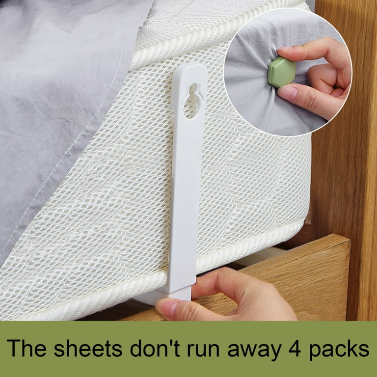 Nuolin 4PCS Bed Sheet Holder Anti-slip Fixator Retainer Snap Non-slip Non- Slips Set ABS Plastic Fastener Grippers Clips 