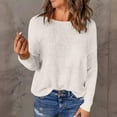 thumbnail image 2 of yillto Womens Lightweight Long Sleeve Crewneck Casual Shirts Tops Solid Color Loose Breathable Tee, 2 of 8