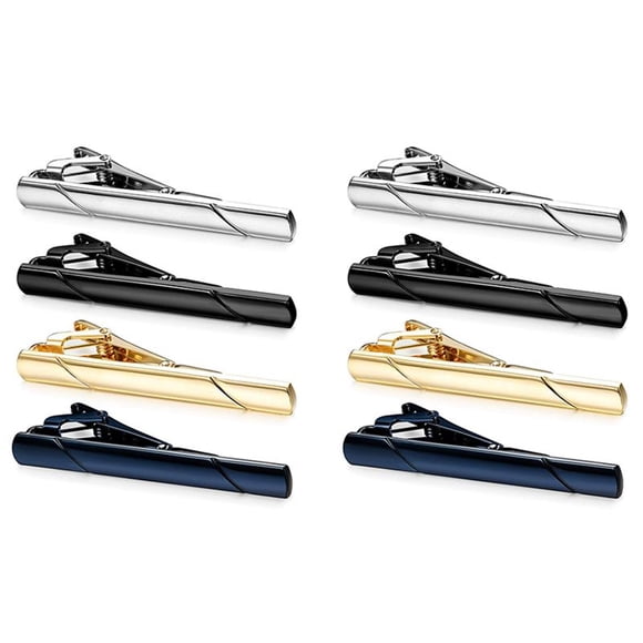 8Pcs Tie Clips for Men Tie Bar Clip Set for Regular Ties Necktie Wedding Business Clips,8Pcs Tie clips