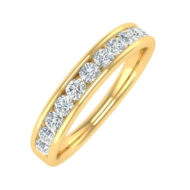 1/2 Carat Channel Set Diamond Wedding Band Ring in 14K Yellow Gold (Ring Size 7.5)