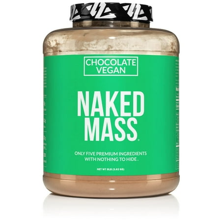 Naked Mass - Chocolate Vegan Weight Gainer - 8lb Bulk  GMO Free  Gluten Free  Soy Free & Dairy Free. No Artificial Ingredients - 1 280 Calories - 11 Servings