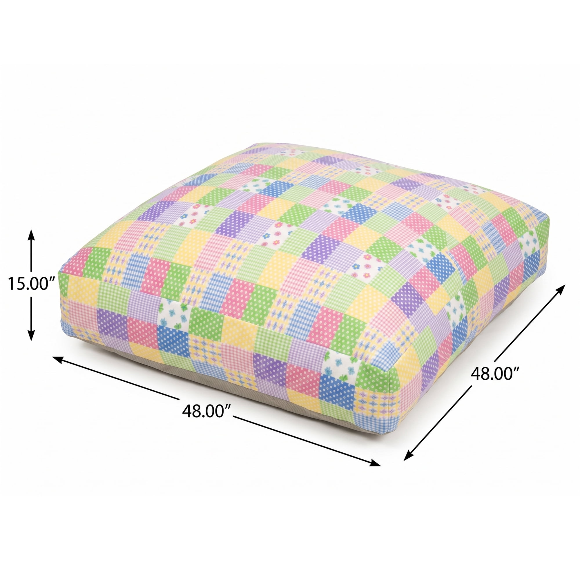 Sensory Crash Pad for Kids & Adults,Soft Landing Crash Mat with Foam Blocks,Removable and Washable Cover,Non-Slip Bottom for Jumping, Relaxing & Play,48" x 48"