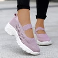 thumbnail image 2 of NOKIO Womens Slip-On Walking Shoes Summer Breathable Mesh Shoes Running Shopping Flat Comfort Wedge Platform Loafers Casual Shoes Women's Hollow Out Wedge Sport Shoes, 2 of 7