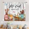 thumbnail image 3 of Farmhouse Kitchen Curtians, Rustic Country Fork and Spoon Cook Theme Rustic Vintage Cottage Blackout Cafe Living Room Bedroom Window Curtains Drapes Treatments 2 Panel Sets, 42"x54" Inch, 3 of 5