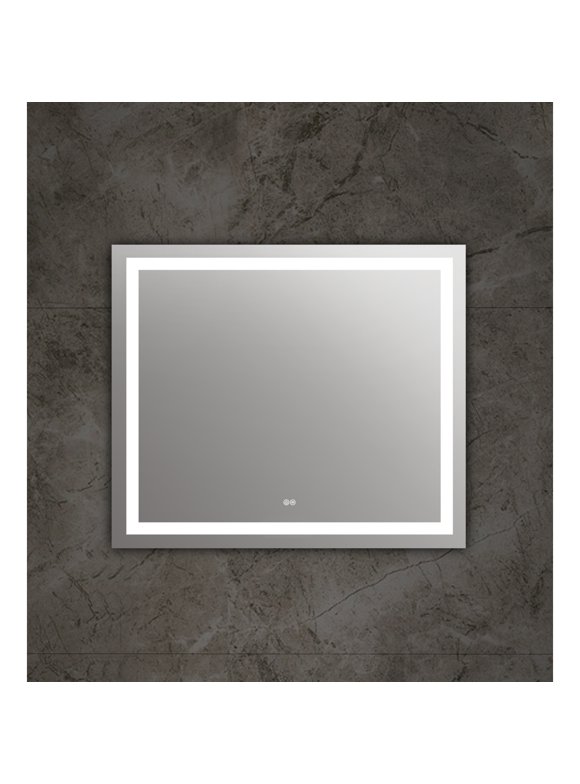 Rectangle Mirror with White LED Light and Dimmable Touch Button, Clear