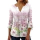 thumbnail image 1 of Camiseta de manga 3/4 Minnieouse túnica de verano transpirable multicolor para mujer Rosa L, 1 of 5
