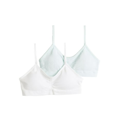 Girls 7-16 Maidenform® 2-pk. Seamless Ruched Cropped Bras Color: Skylight Pointelle Size: X LARGE